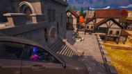 Don't drive into Anvil Square, but rather go around the POI (Image via Epic Games/Fortnite)